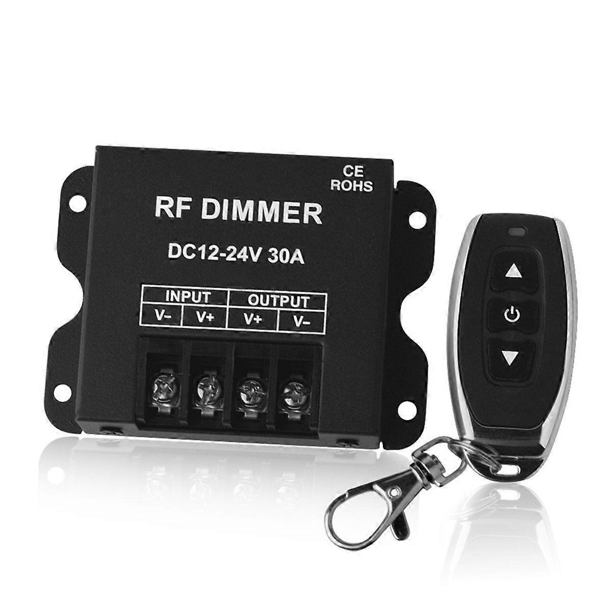30A LED Dimmer Controller DC 12-24V with 3 Key Wireless Remote Control for LED Single Color Lighting