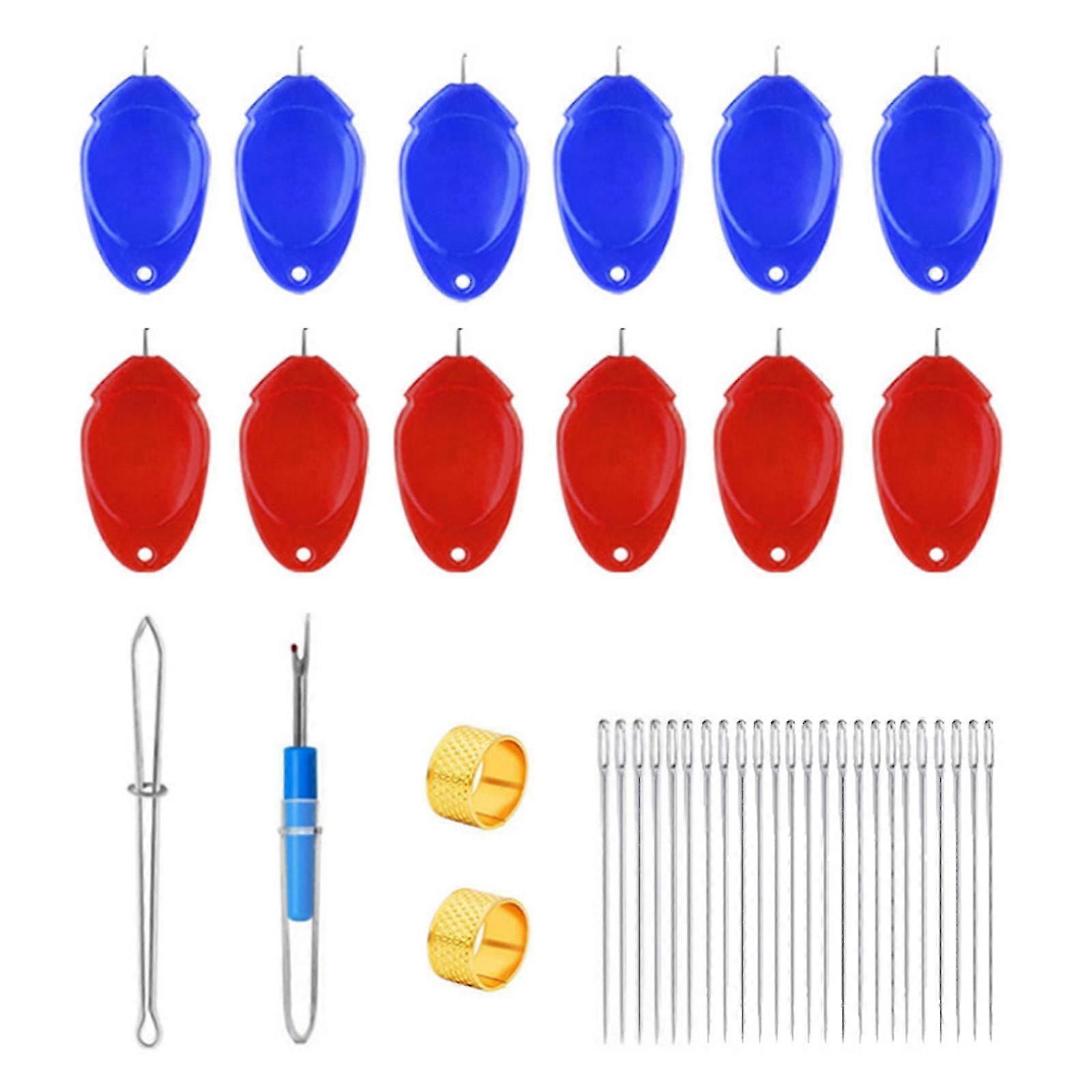 Needle Threaders Kit with Sewing Threader Thimble DIY Threader Needle Guide Automatic Thread Sewing Tools Handmade Sewing Accessories