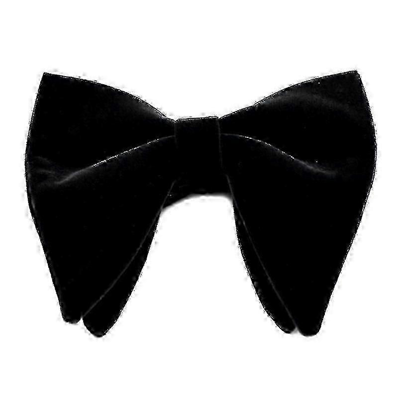 ربطة عنق مخملية عتيقة للرجال - طبقة مزدوجة مربوطة يدويا بريق سهرة ربطة عنق ، طول كبير الحجم قابل للتعديل