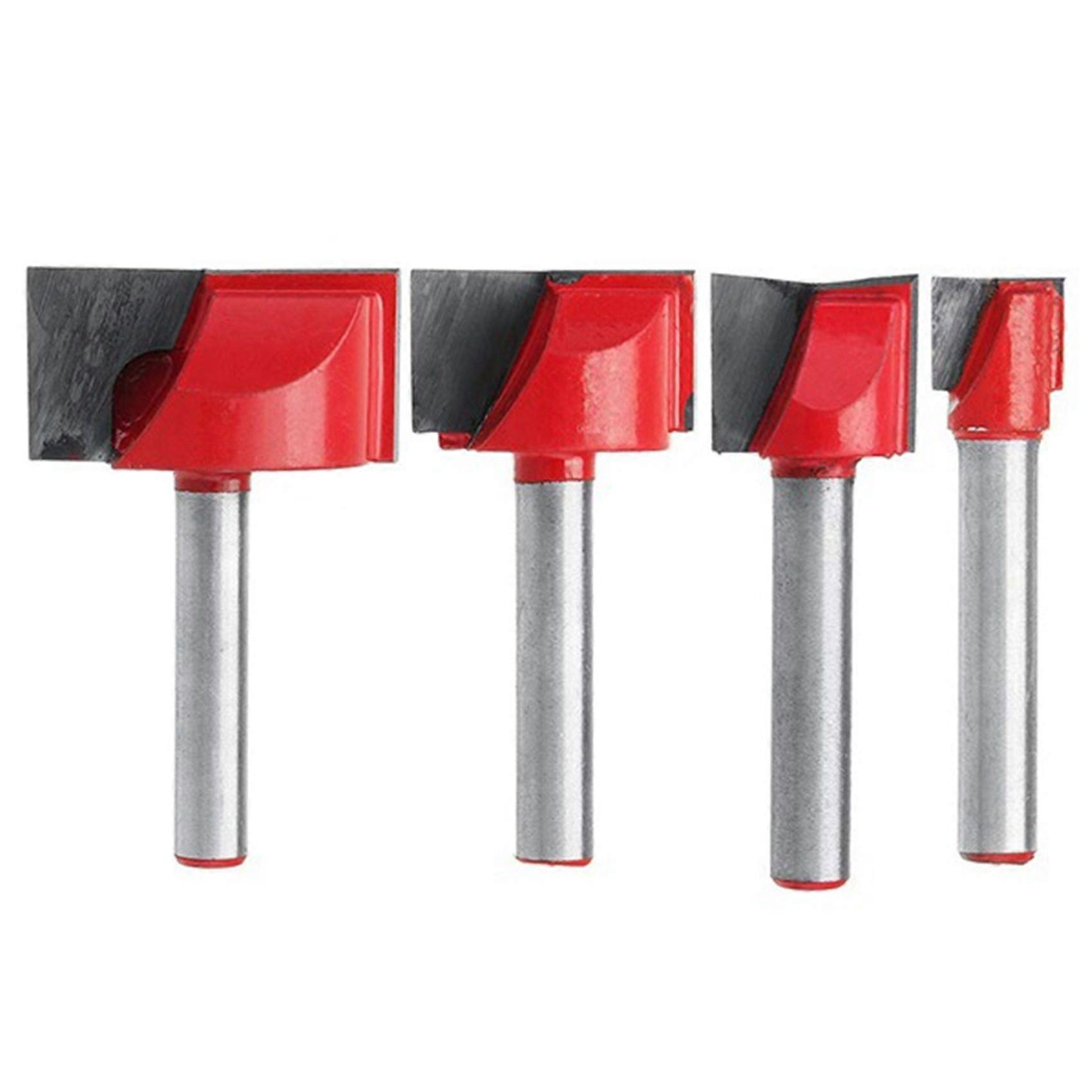 4Pcs Bottom Cleaning Engraving Bit Wood CNC Router Bits 10/15/22/30mm Milling Cutter Endmill for Wo