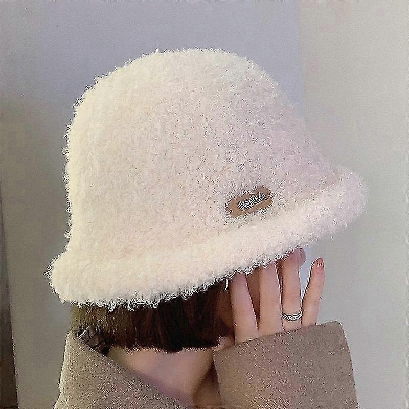 Solid Color Winter Hat for Women in Soft Lamb Wool Material