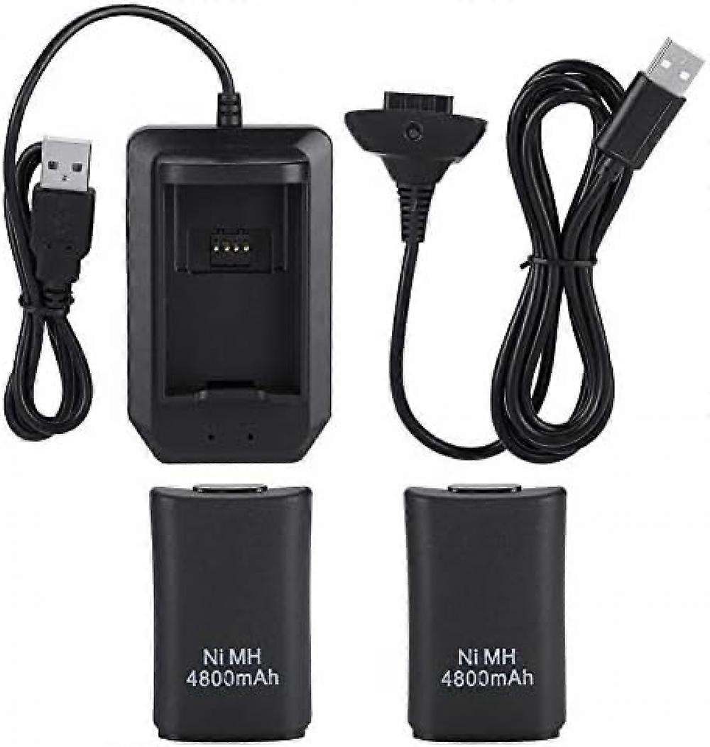 Xbox 360 Controller Charger Base with Dock and 2 Rechargeable Batteries