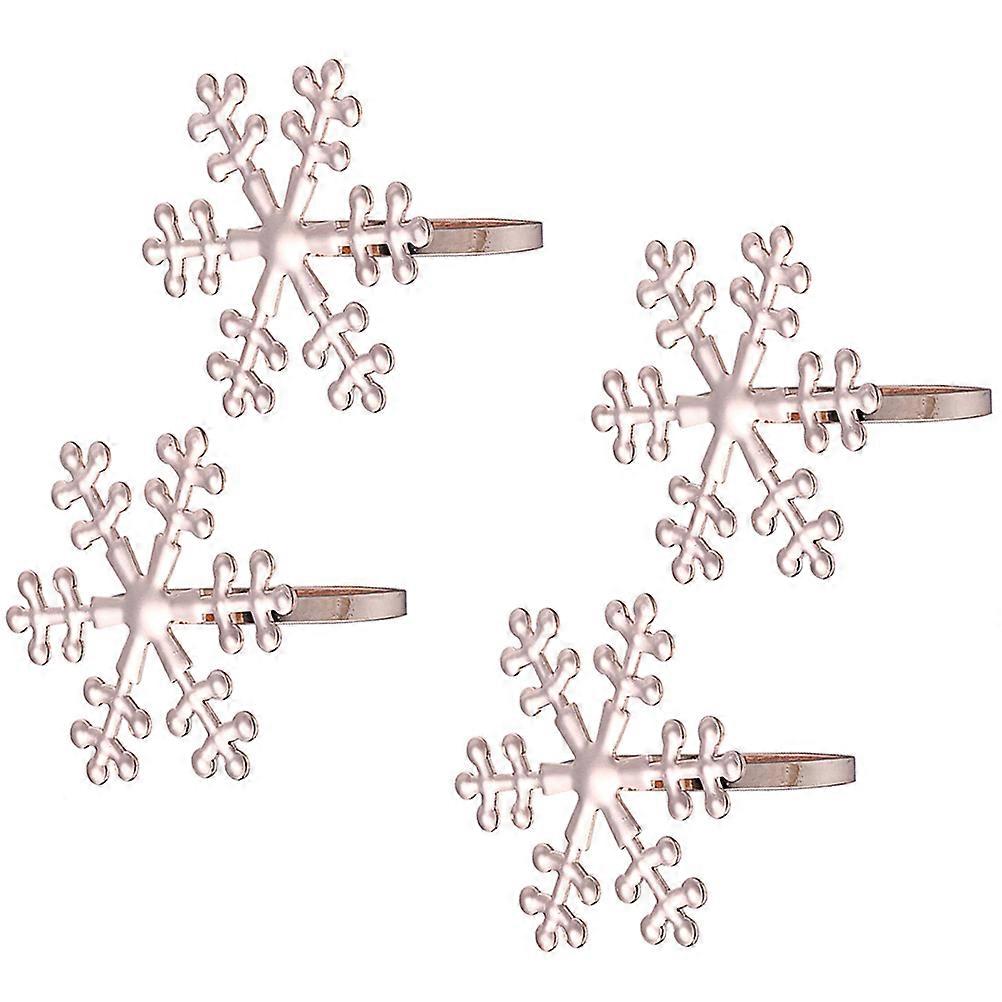 Christmas Napkin Ring Snowflake Shape for Table Decoration 2Sets