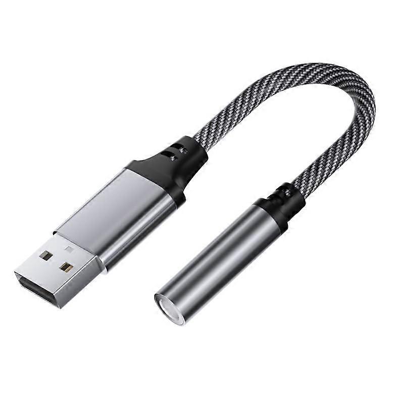 USB to 3.5mm Audio Adapter TRRS External USB Sound Card for PC Laptop Plug and Play Headset Converter