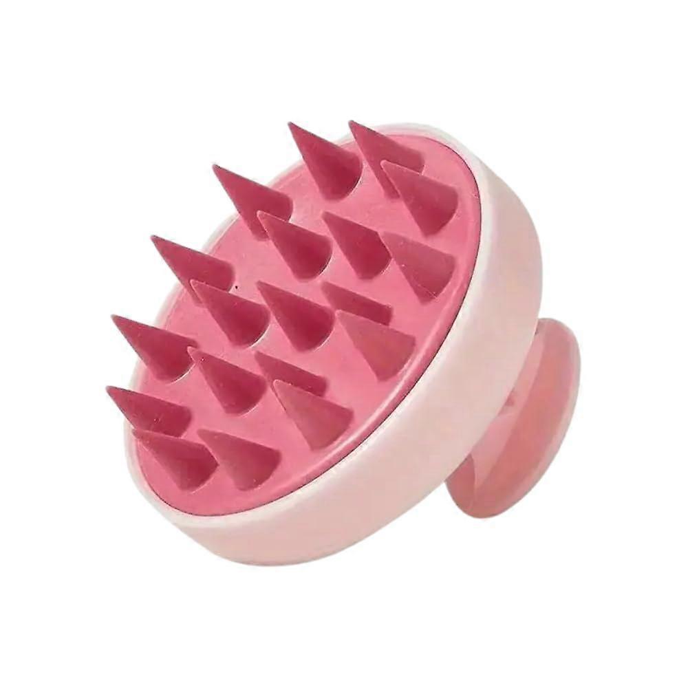 Soft Silicone Scalp Massager Shampoo Brush for Wet and Dry Hair Growth and Dandruff Relief Pink