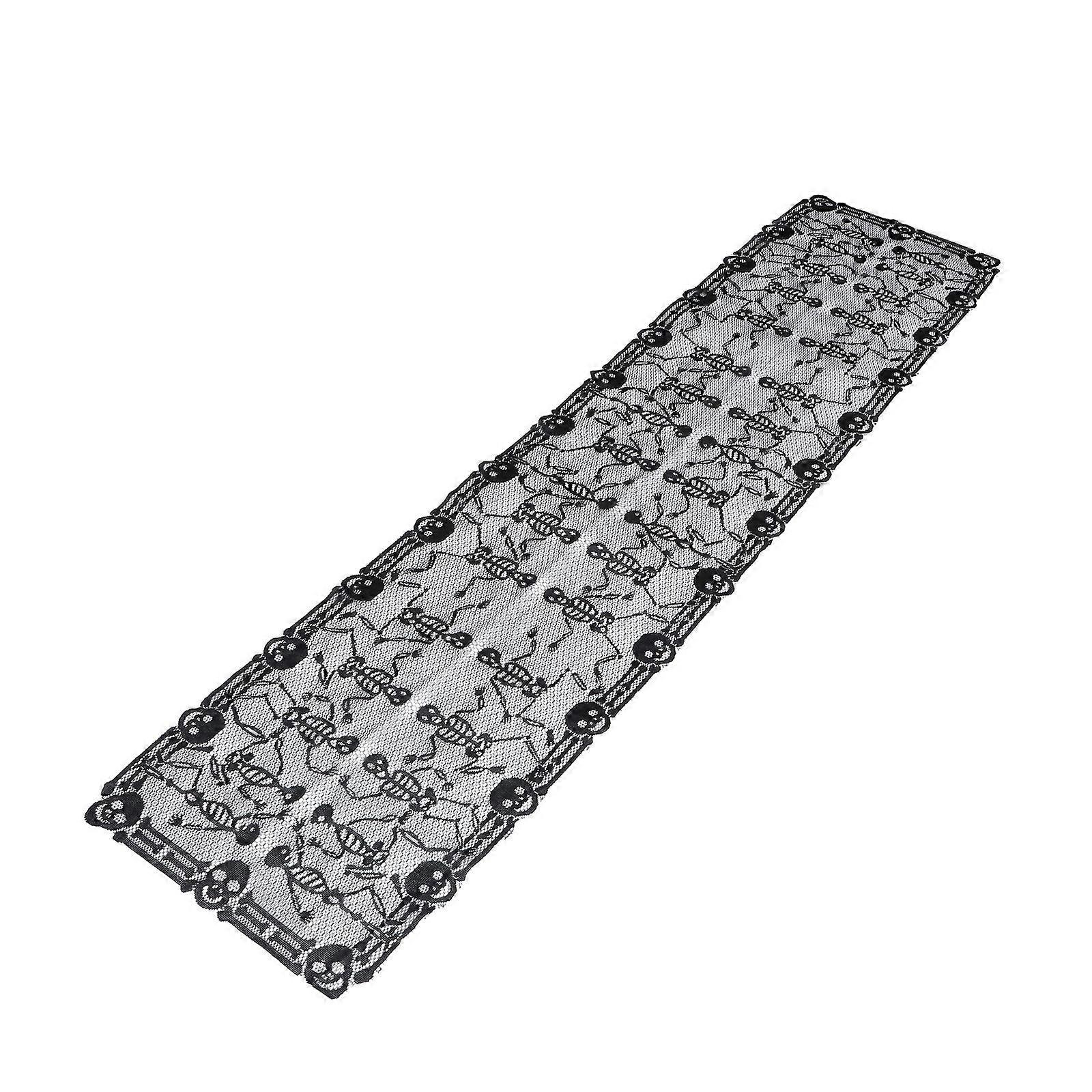 Halloween Tablecloth Black Lace Table Runner for Skull Design 1Pcs Decor
