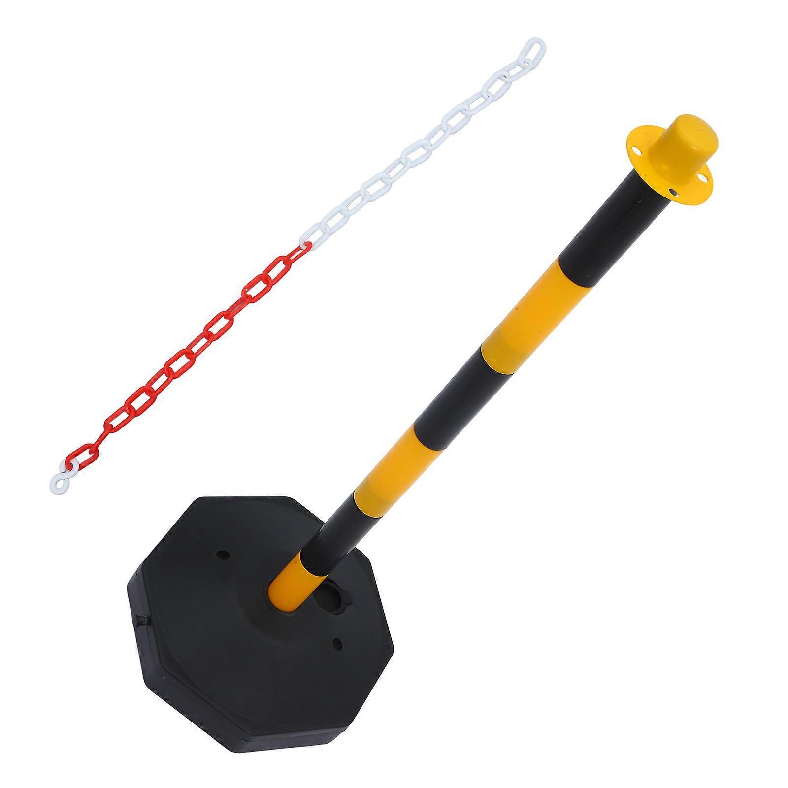 Warning Column with Chain Traffic Delineator Post for Safety Use 1Set