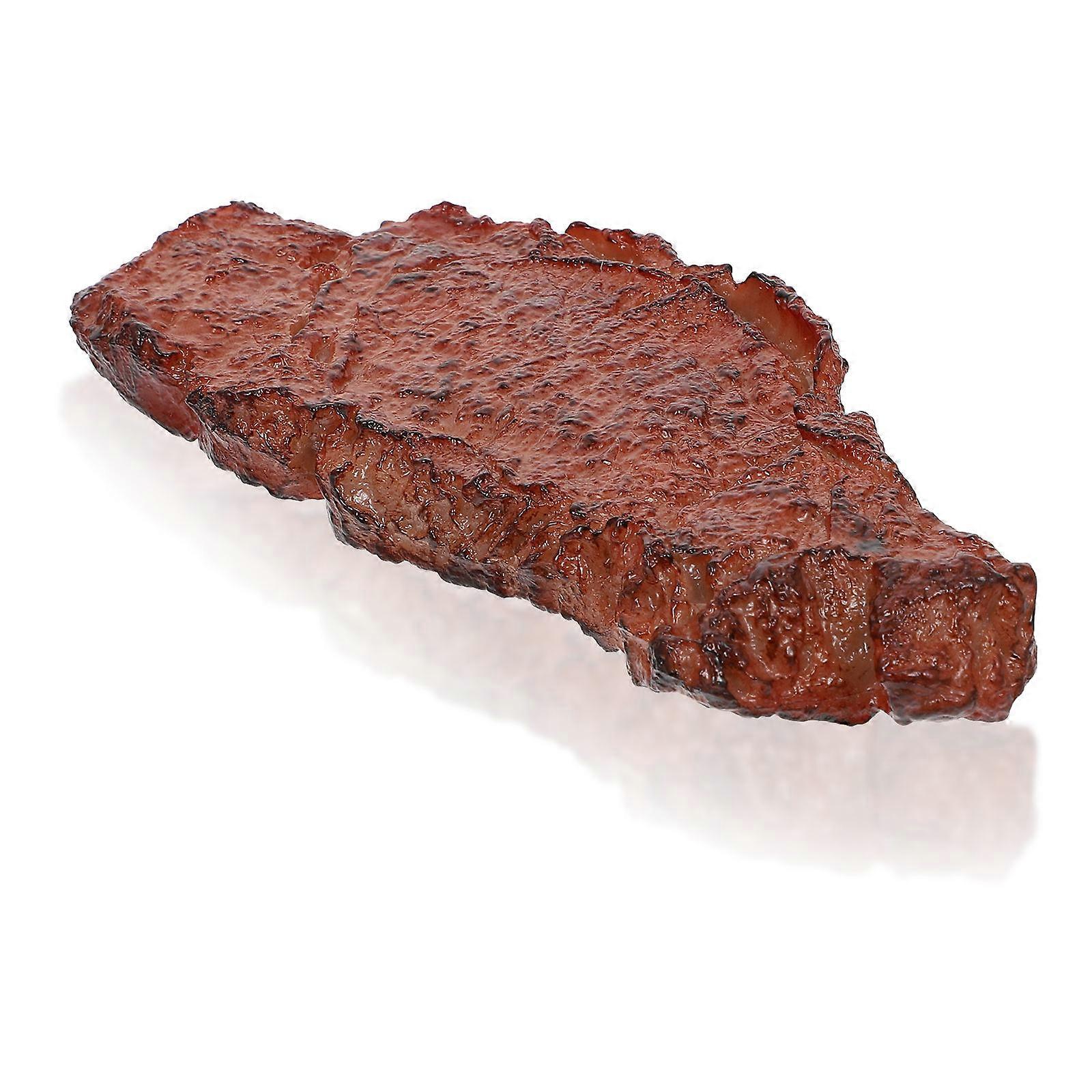 Plastic Steak Toy Simulation Steak Model for Home Decoration 1Pcs Brown