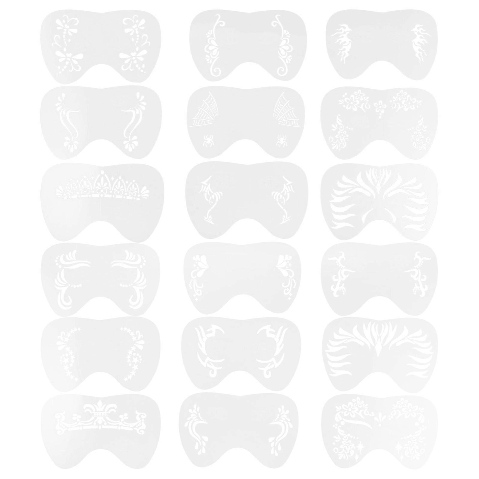 Face Stencils 18Pcs Plastic Templates for DIY Face Painting Projects