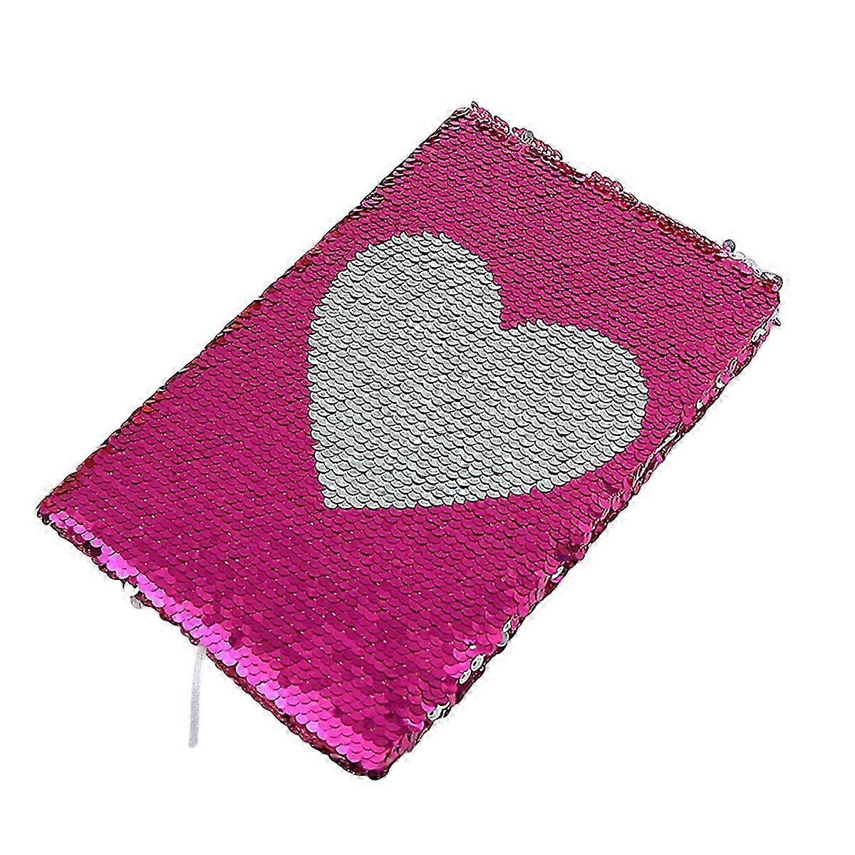 2026 1pc Magic Reversible Sequin Girls Diary with Heart Pattern