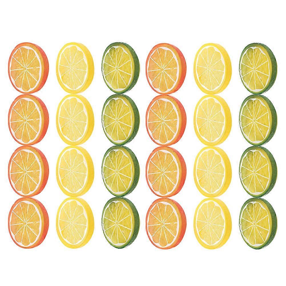 PVC Artificial Lemon Slices for Decor 120Pcs Assorted Color Fruit Props