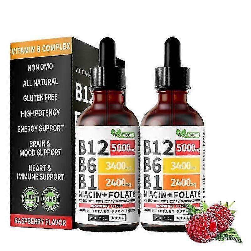 Tekuté kvapky vitamínu B12 a B6 (2 balenia) Sublingválny vitamínový komplex B12 - vitamín B12 25-26