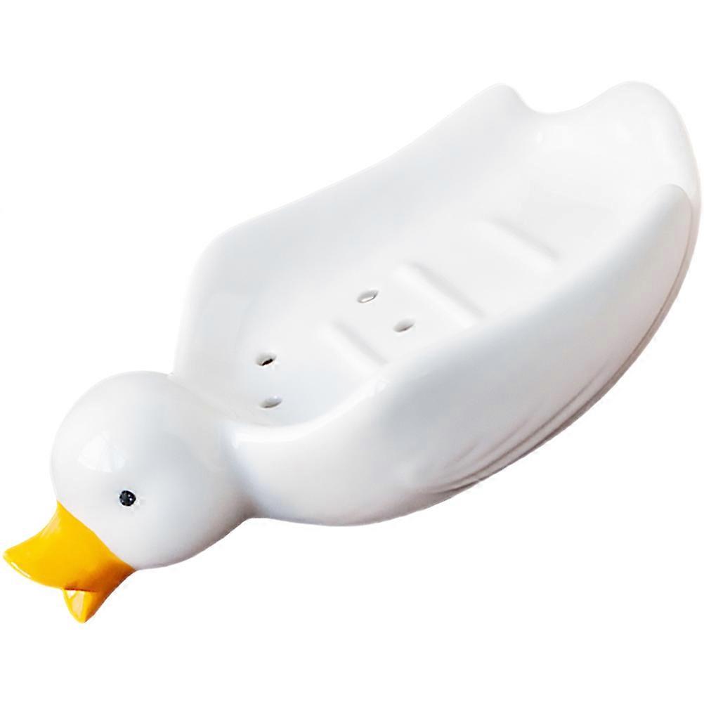 Ceramic Soap Dish for Bathroom with Self Draining 4Pcs Set