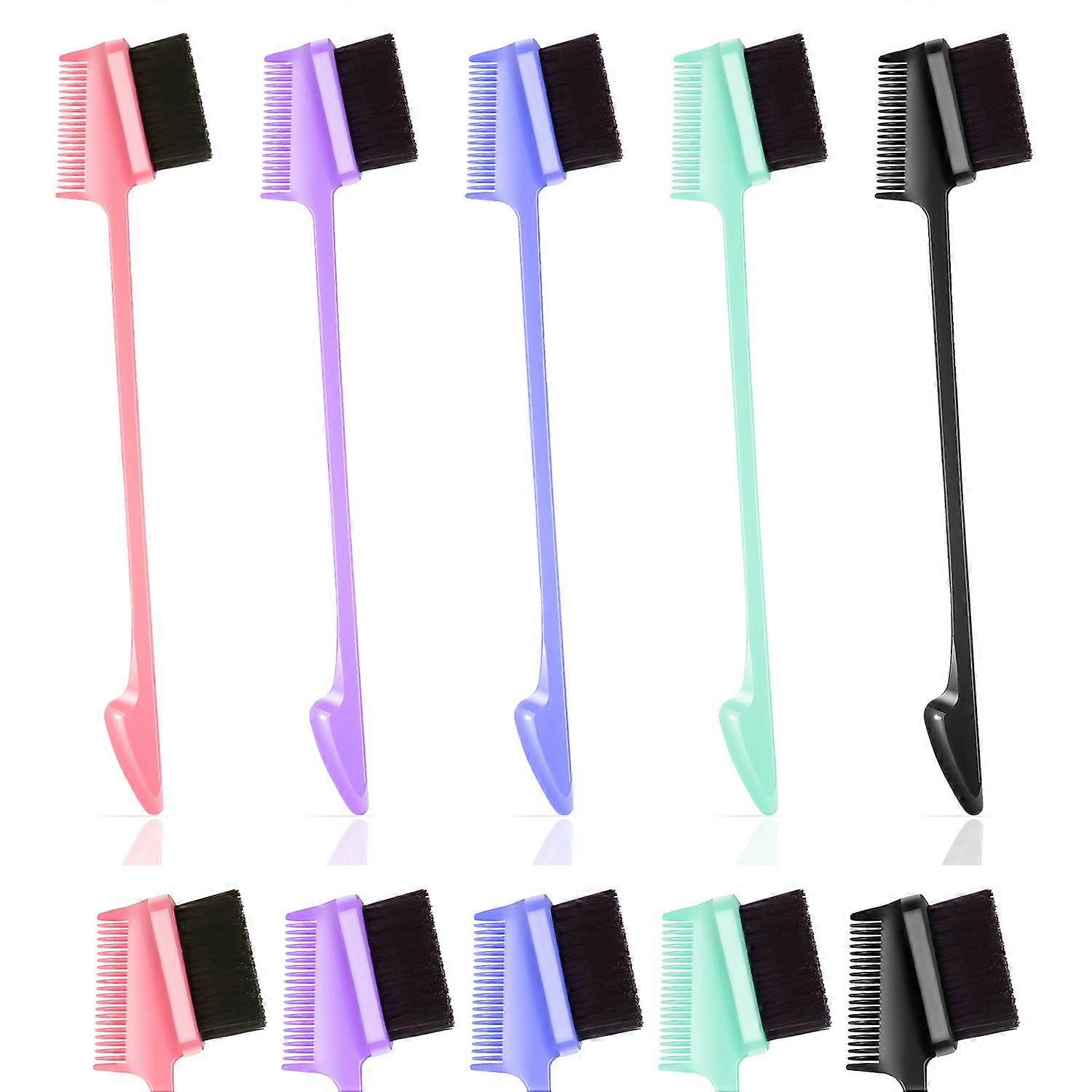10 Pack Double Sided Edge Control Brush and Comb Set for Versatile Hair Styling and Wigs
