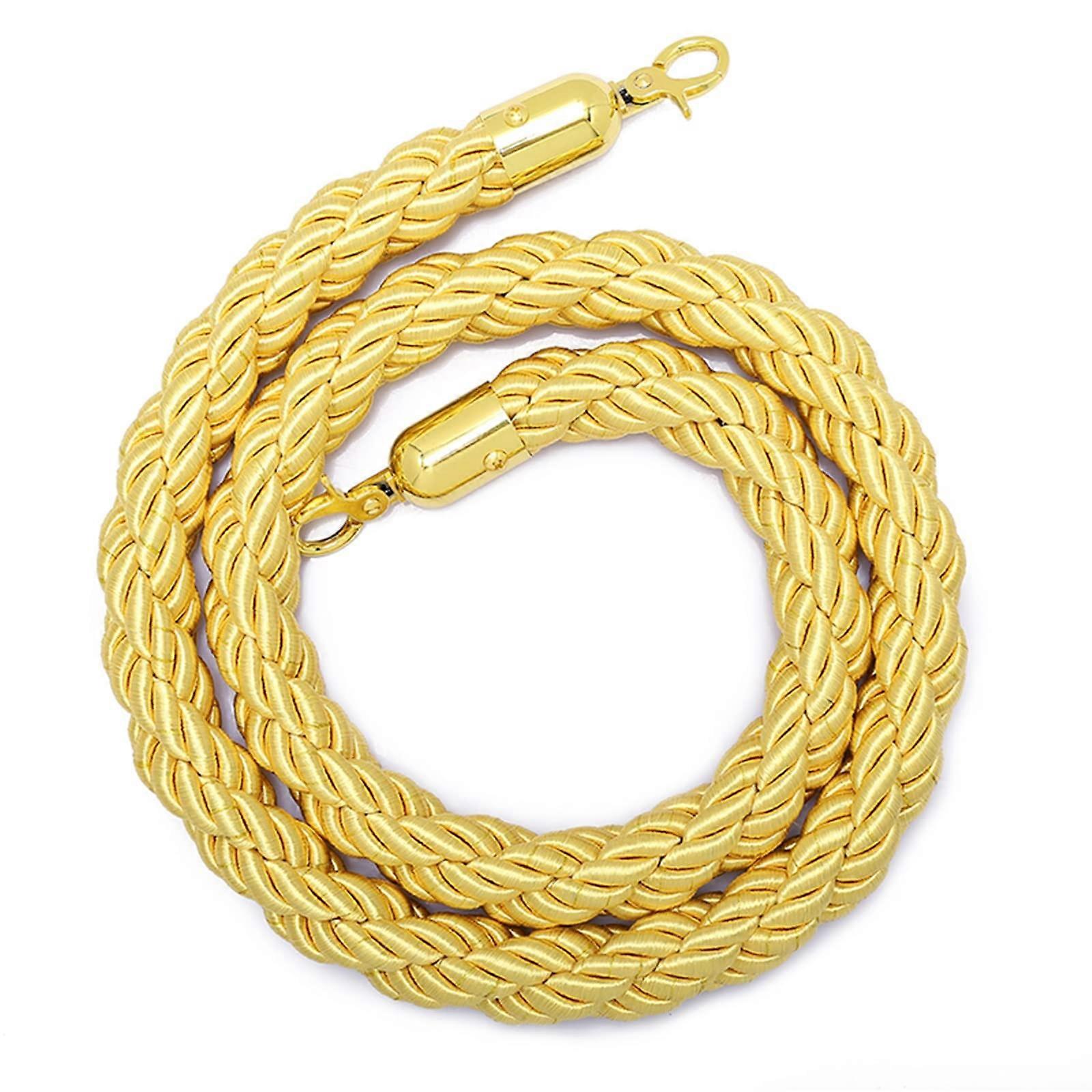 Stanchion Rope 2 Pack Durable Braided with Polished Hooks for VIP Event Queue and Crowd Control