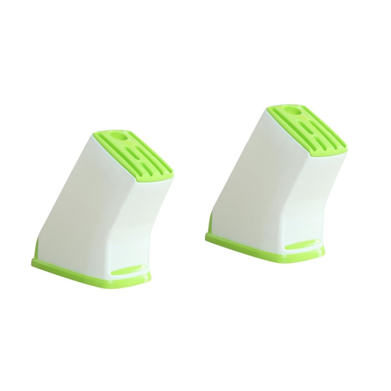 2pcs Green MultiFunctional Kitchen Knife Holder with Drainage, NonSlip Base and Fast Drying
