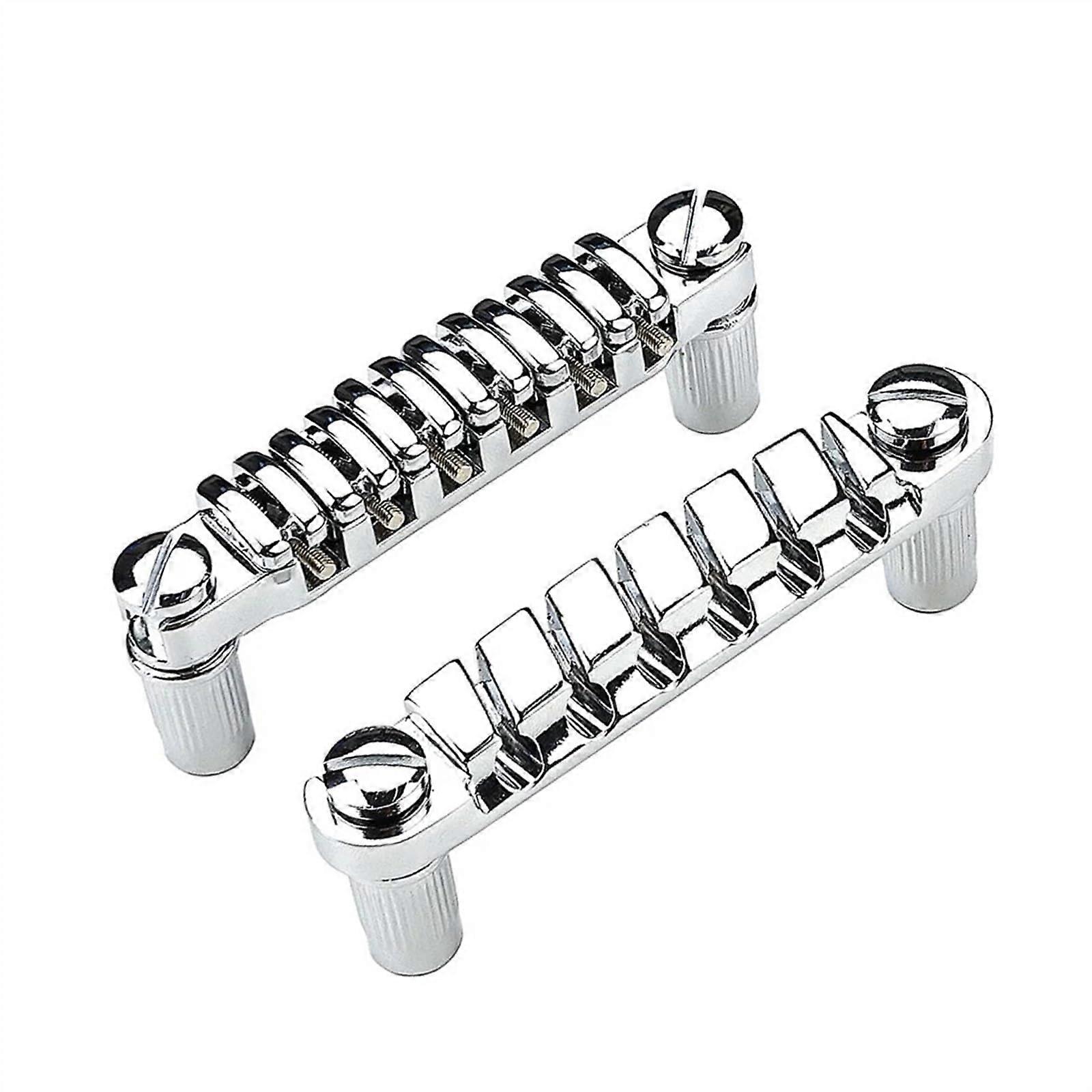 Guitar Tailpiece and Electric Guitar Bridge Set Chrome for LP SG 6 String Stable Tuning