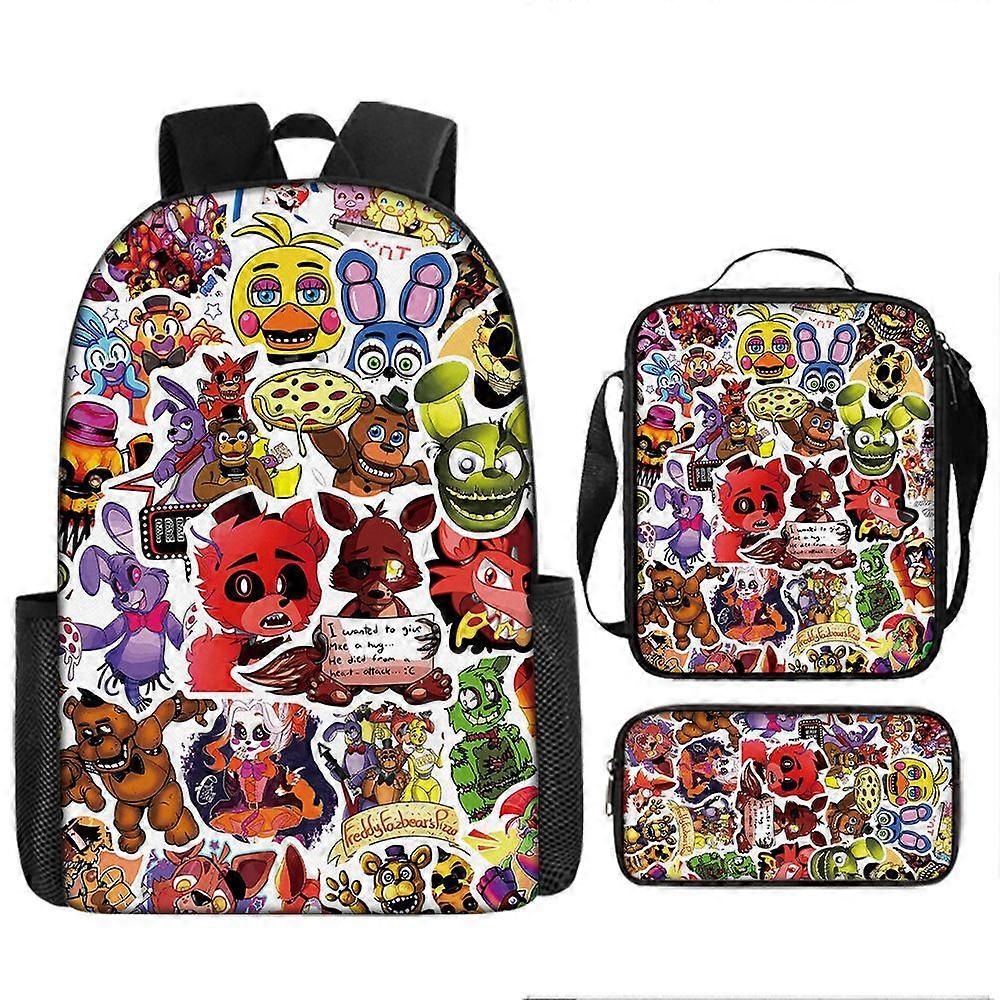 Five Nights Backpack, School Bag, Children's School Bag, Backpack, Men's Backpack, Laptop Backpack, Three-piece Backpack