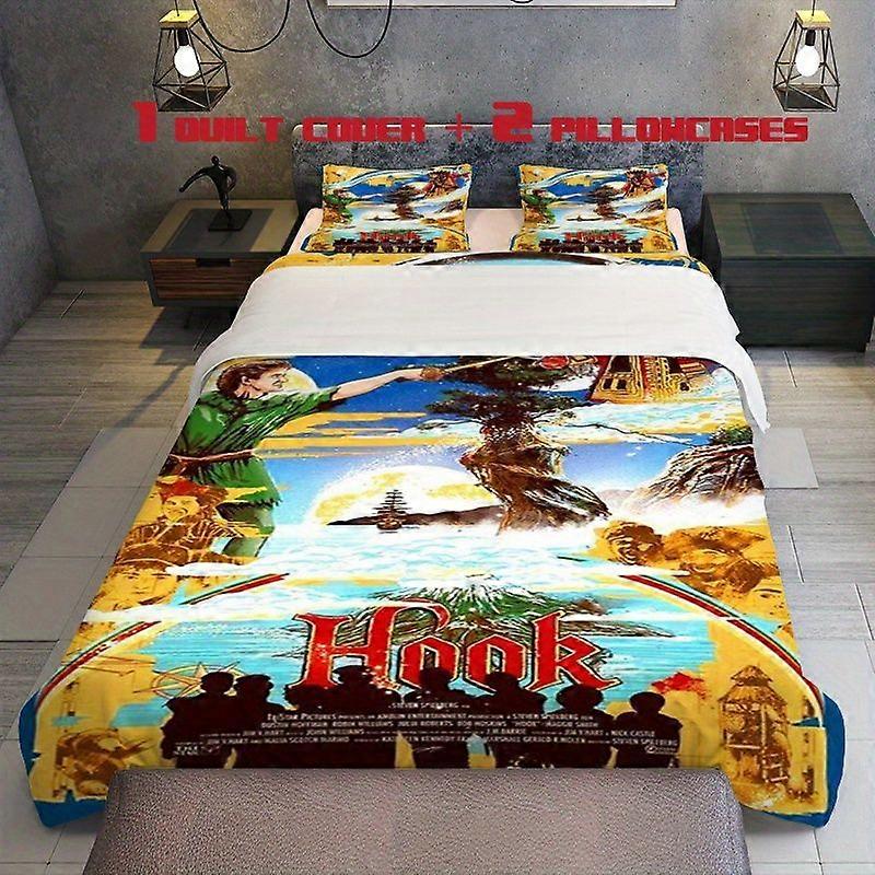 3pcs Iron Hook Captain Theme Pattern Bedding Set Comforter Cover And Pillow Case