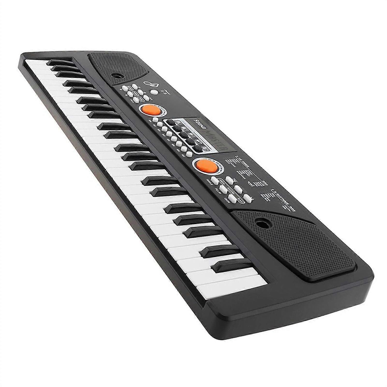 49 Keys Electronic Keyboard Piano with Microphone, Realistic Key Response, Builtin Tones and Rhythms