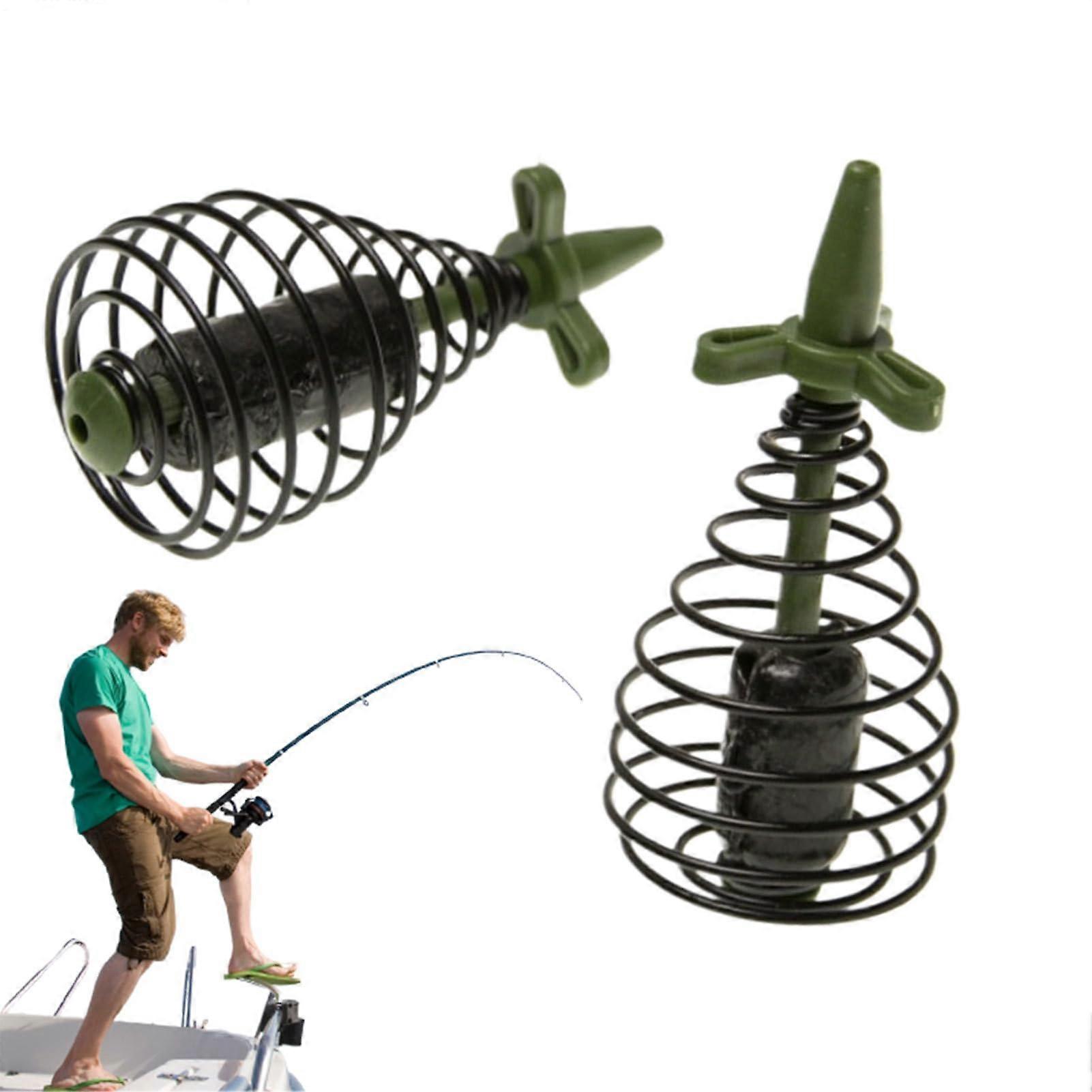 Fishing Feeder Basket Metal Carp Bait Cage Quick Attraction RustResistant Spring Holder