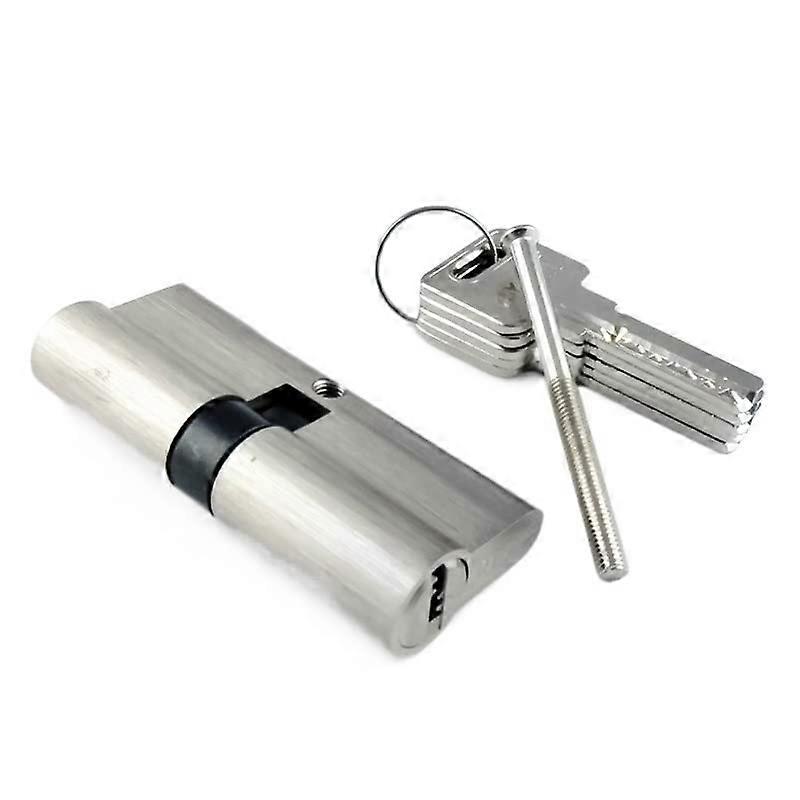 Solid Brass Door Lock Cylinder 80mm Secure Double Lock Core with Keys for Home and Office