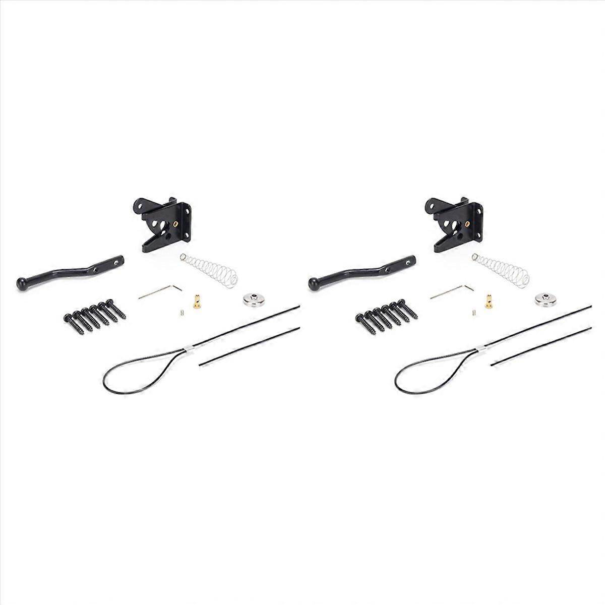 2X Self Locking Gate Latch for Wooden Fence Heavy Duty, Steel Spring Cable Pull String Gate Hardware
