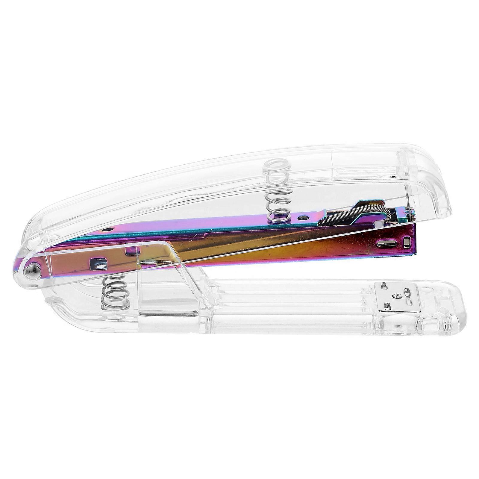 Stapler Plastic Stapler for Paper Binding Transparent Home Office Use