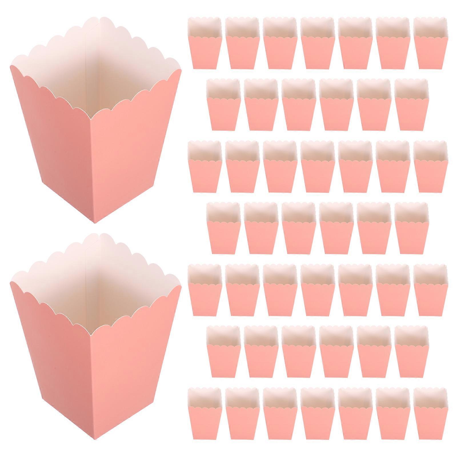 Popcorn Containers Portable for Holding Popcorn 192Pcs Pink Foldable Party Boxes