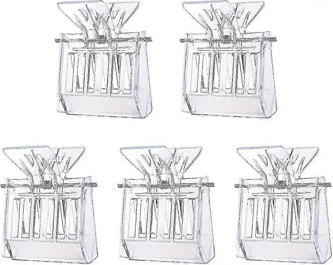 Bee Queen Catcher Plastic Queen Bee Cage Clips Beekeeping Tools 5pcs (transparent)