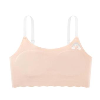 Soutien-gorge de sport sans armatures, imprimé dessin animé, bretelles réglables, extensible et sans coutures, rose, 11-13 ans