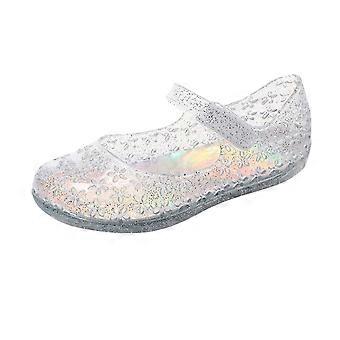 Mädchen-Hausschuhe, modisch, geschlossene Zehenpartie, nicht weiche Sohle, Jelly-Prinzessinnenschuhe, weiche Hausschuhe für Kinder, weiß, 2,5-3 Jahre