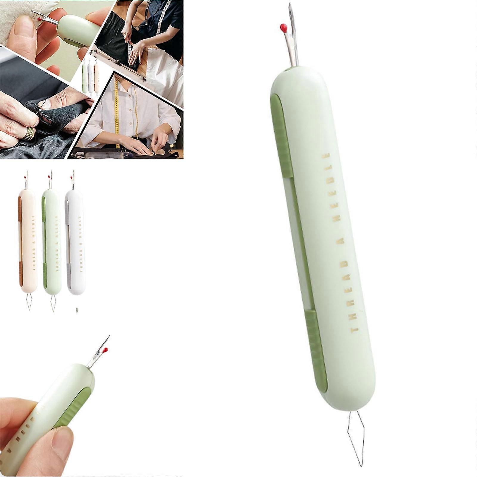2-in-1 Needle Threader & Seam Ripper for Elderly, Compatible with All Needles
