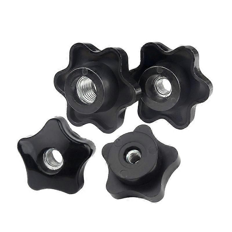 Pack of 10 Black Plastic Star Shape Clamping Knobs Female Thread M6