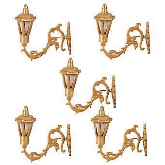 Conjunto de 15 mini luminárias de parede douradas para decoração de casa de bonecas
