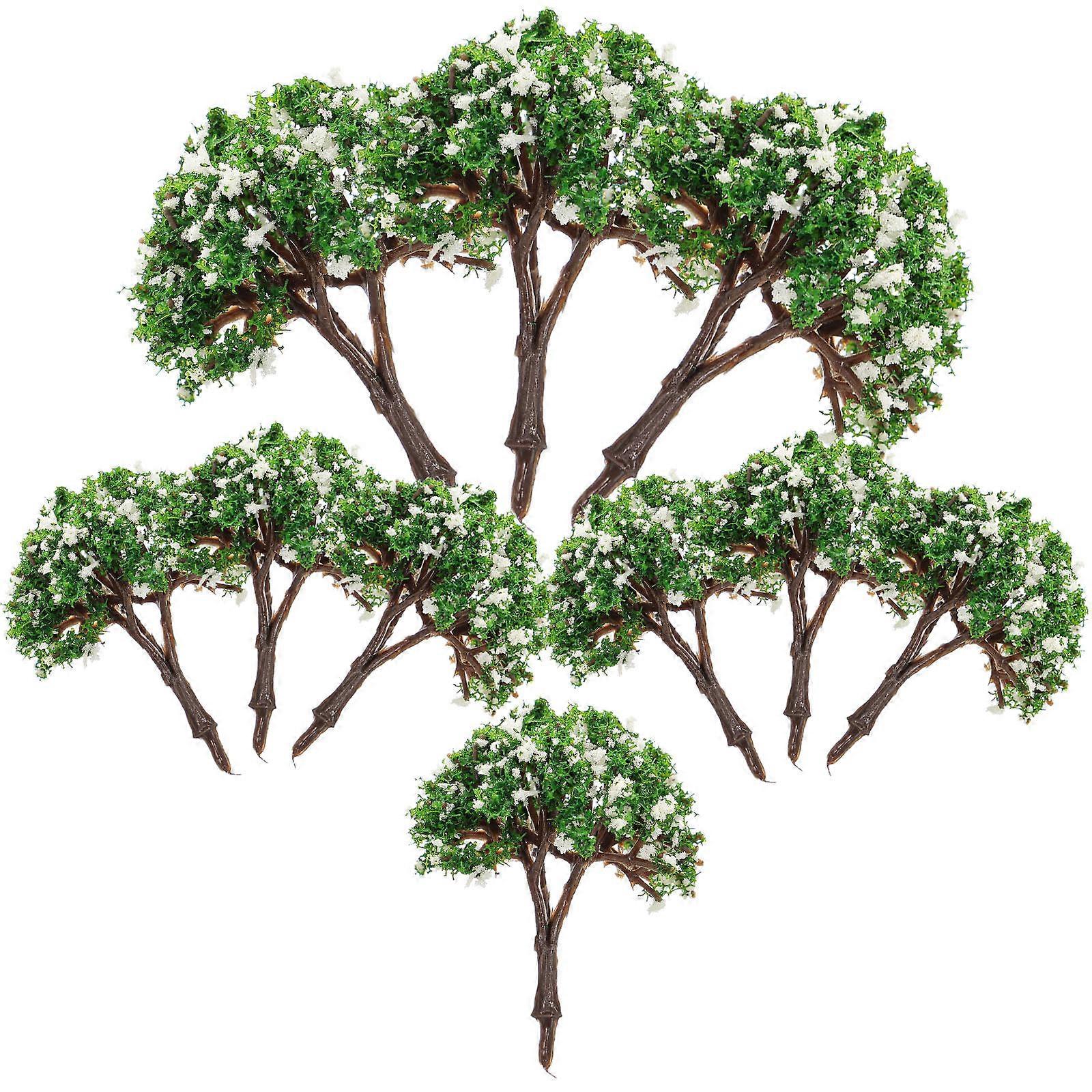 Green Simulation Tree Model for Decor Miniature Trees 50Pcs Garden