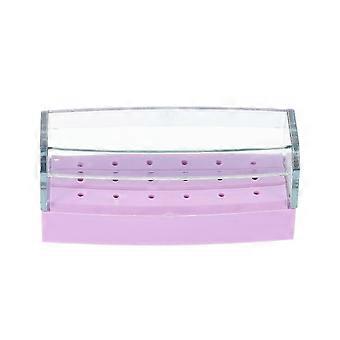 Plastic Nail Drill Bits Holder for Storage of 18 Manicure Polishing Heads