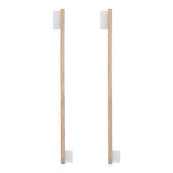 Pet Toothbrush Bamboo Dog Double-End Toothbrush for Teeth Care 2Pcs