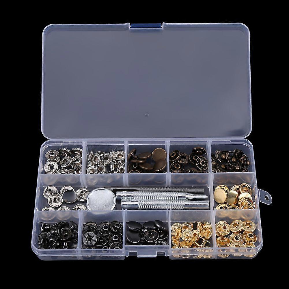 40 Sets Press Stud Snap Button Popper Fastener with Setting Tool compatible Clothes (633#12MM)