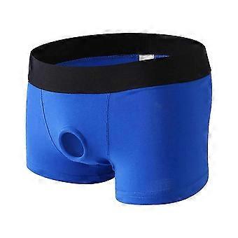 Men Boxer Underwear Low Waist Breathable Design Front Opening Shorts Panties with Silicone Ringxx