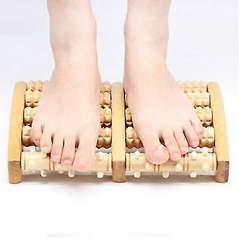 Dubbel fotmassageapparat med rullläkning, fotsporre, bågsmärta, stresslindring, plantar fasciit, hälsosam avslappning, träverktygsvårdsmassage