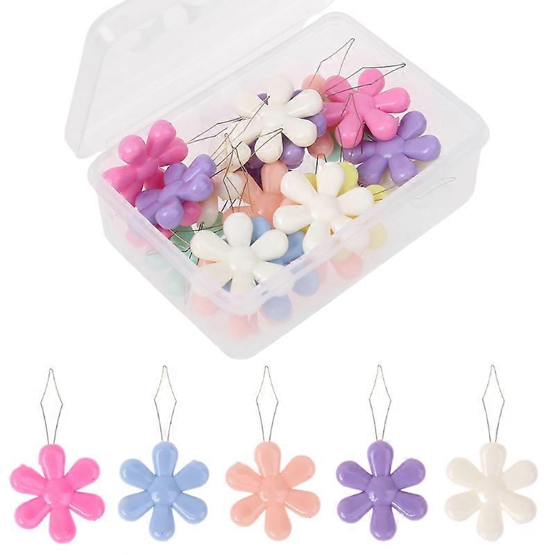 20pcs/box Multicolor Flower Shape Wire Loop Needle Threaders compatible with Cross Stitch Embroidery Sewing Needlework Thread Guide Tool