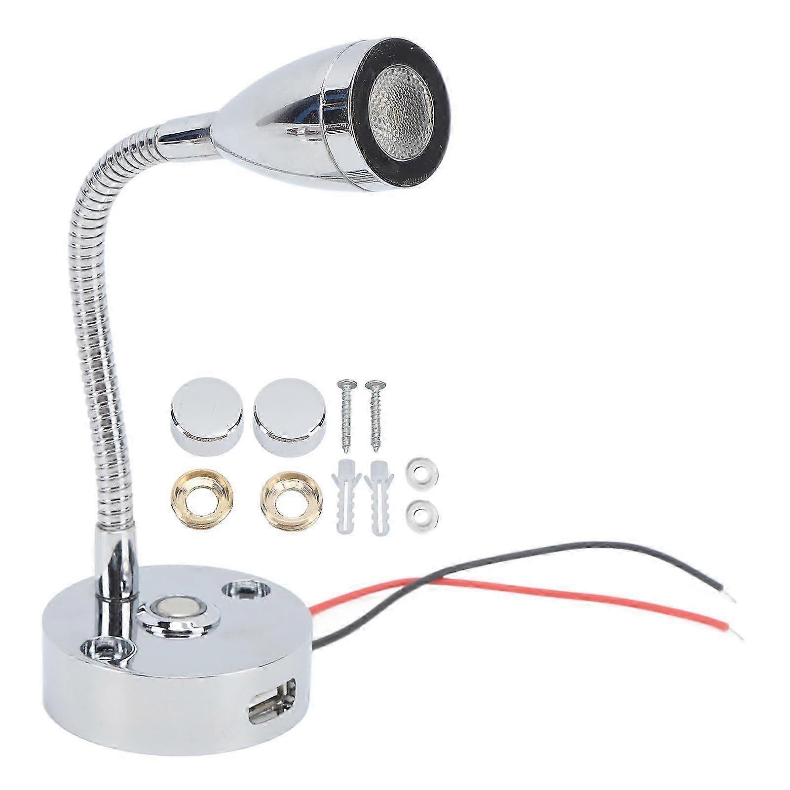 Adjustable LED reading light compatible with RV bedside USB touch lamp DC12-24V