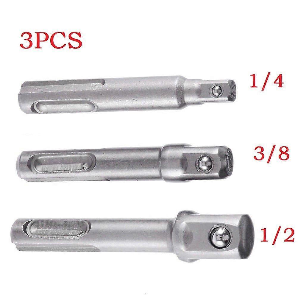 Socket Driver Hammer Drill Bit Extension Adaptor 3/8 1/4 1/2inch Hex Shank
