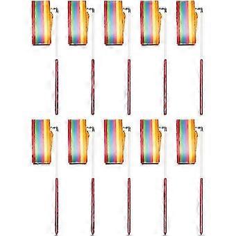 XYCY-10pcs 2 Meter Rhythmic Gymnastics Ribbons for Kids - Rainbow