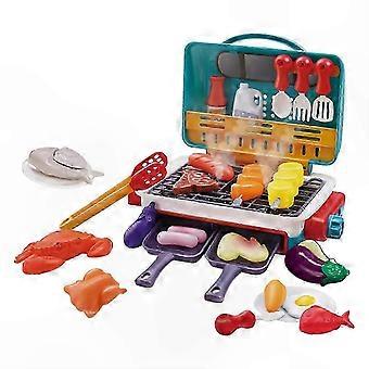 Interactive Kids BBQ Grill Playset with Magnetic Tiles, Color-Changing Food & Realistic Effects