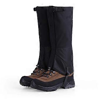 Waterproof Hiking Leg Gaiters Black Medium, Tear‑Resistant Nylon Outdoor Boot Covers with Adjustable Secure Fit
