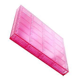 Rosy Acrylic Nail Art Storage Box Featuring 20 Compartments for 1Set Accessories
