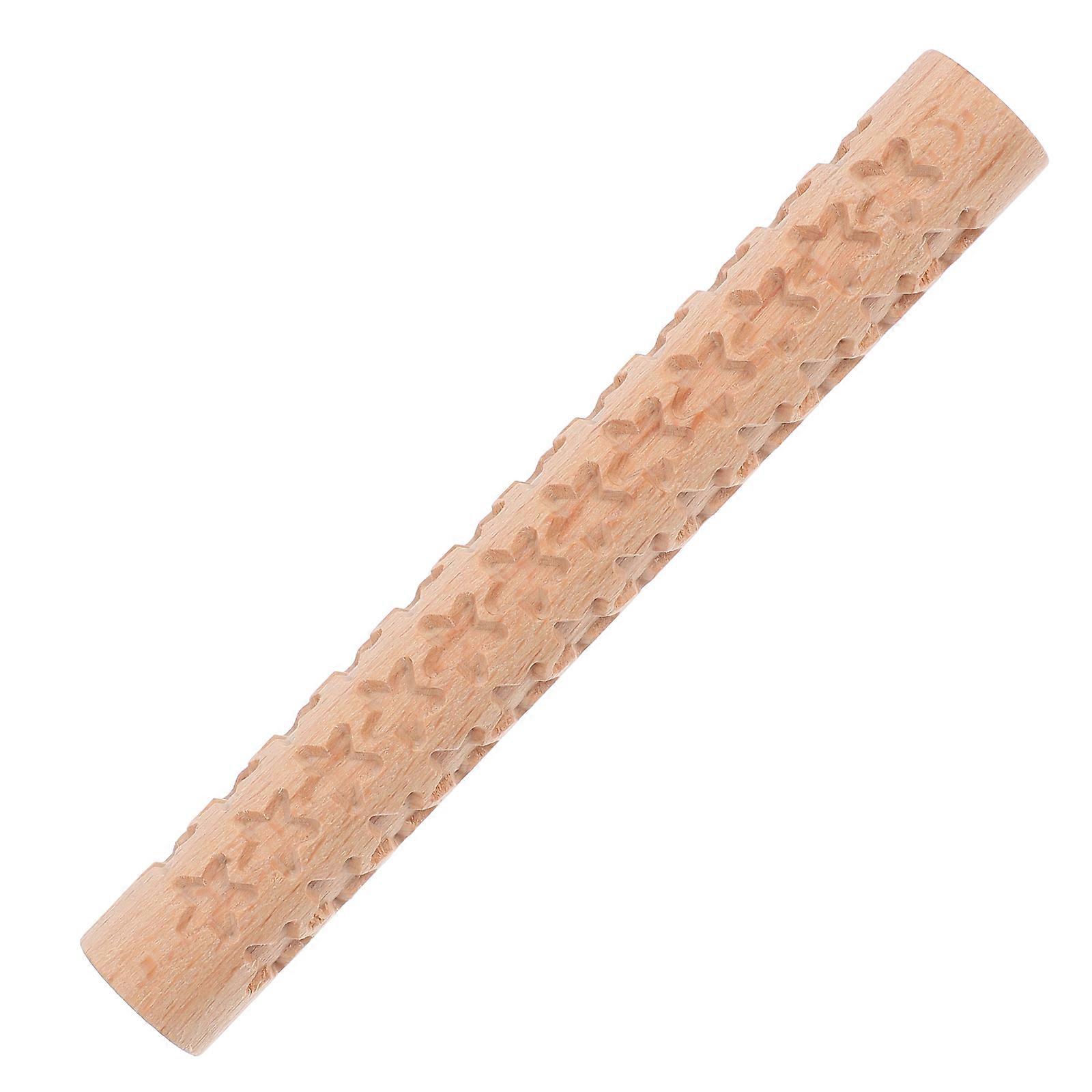 Embossed Cookies Rolling Pin Wooden Tool for Pattern Roller