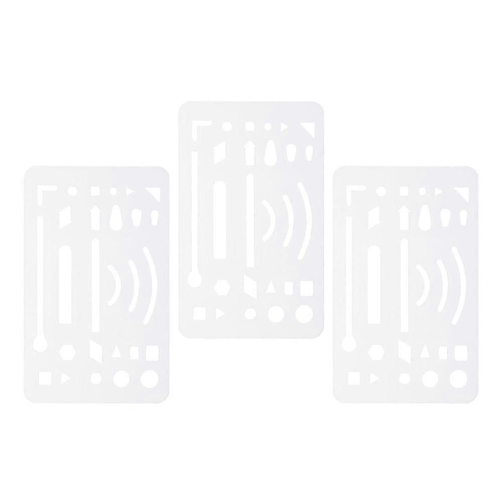 Architecture Stencils Erasing Shield For Engineering Design Mechanical Drawing Material Plastic 9.20X5.70X0.10CM 3Pcs_yyc